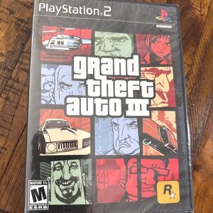 Factory Sealed GTA III‎ PS2 Grand Theft Auto 3 Game New NTSC Black Label 2001